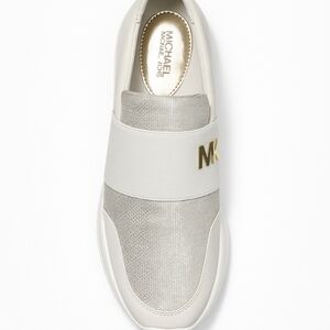 Michael Kors White and Gold Sneakers